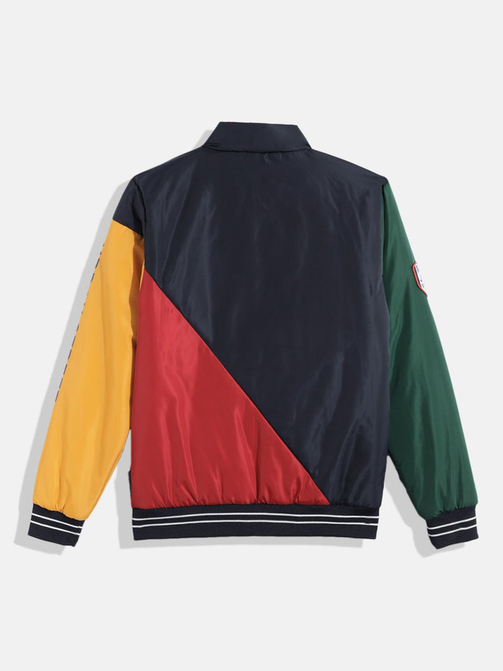 Monte Carlo Boys Colourblocked & Printed Reversible Bomber Jacket