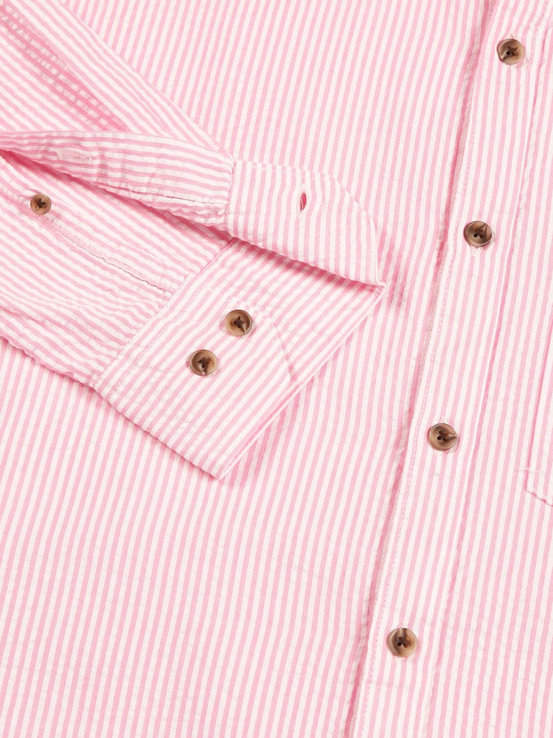 Thomas Scott Men Premium Slim Fit Striped Button-Down Collar Pure Cotton Casual Shirt