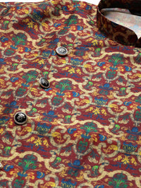 SOJANYA Men Brown & Beige Printed Straight Kurta