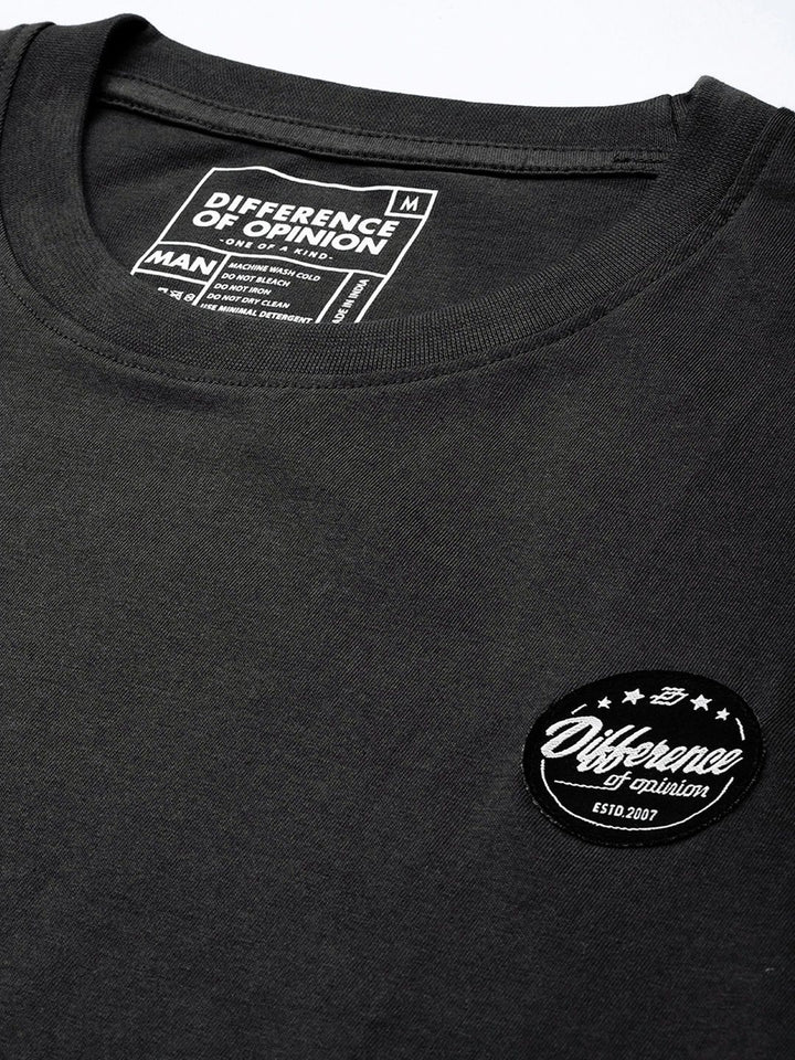 Difference of Opinion Men Charcoal Grey Oversized T-shirt