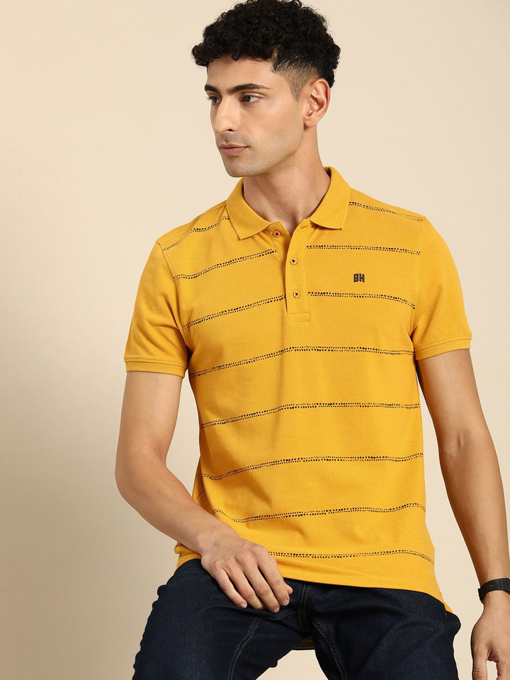 Menjadi T-Shirt Bergaris Kolo Kapas Tulen Manusia