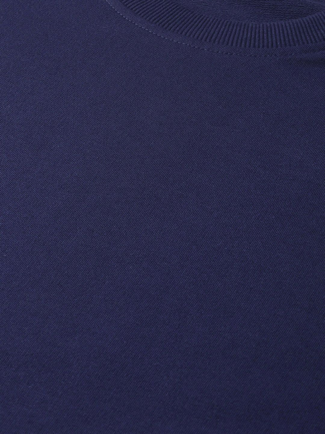 DressBerry Women Navy Blue Solid Sweatshirt