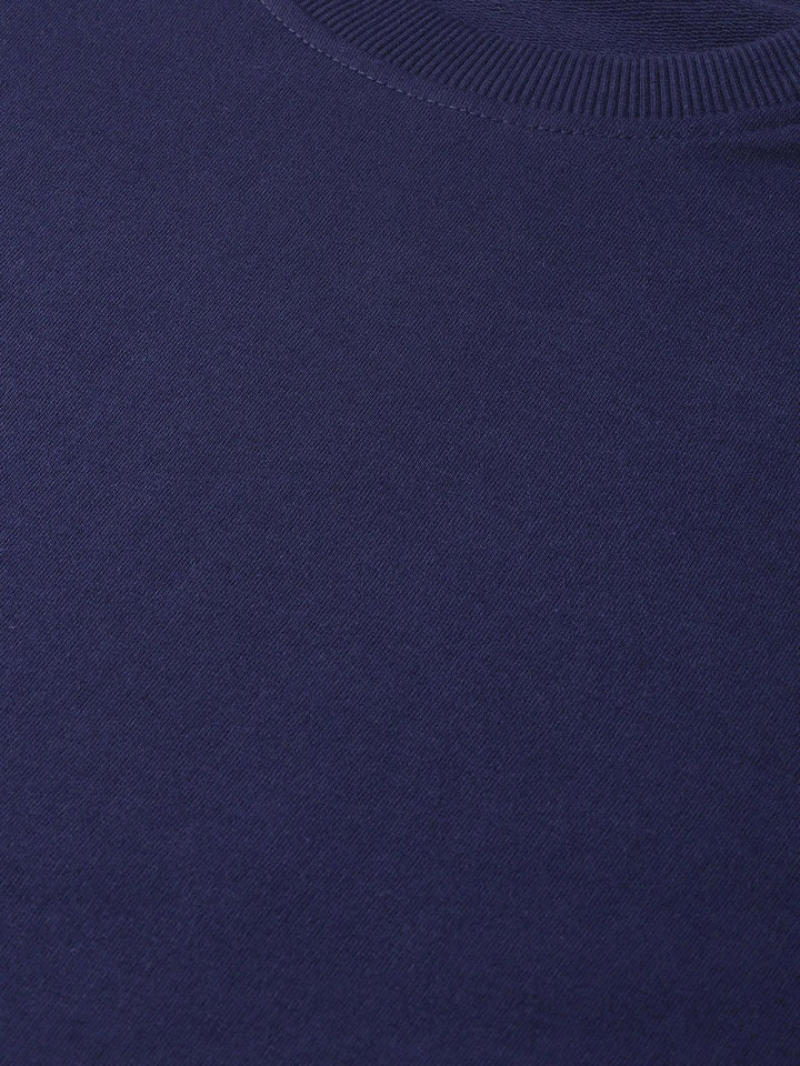 DressBerry Women Navy Blue Solid Sweatshirt