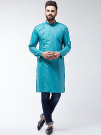 SOJANYA Men Blue Solid Straight Kurta