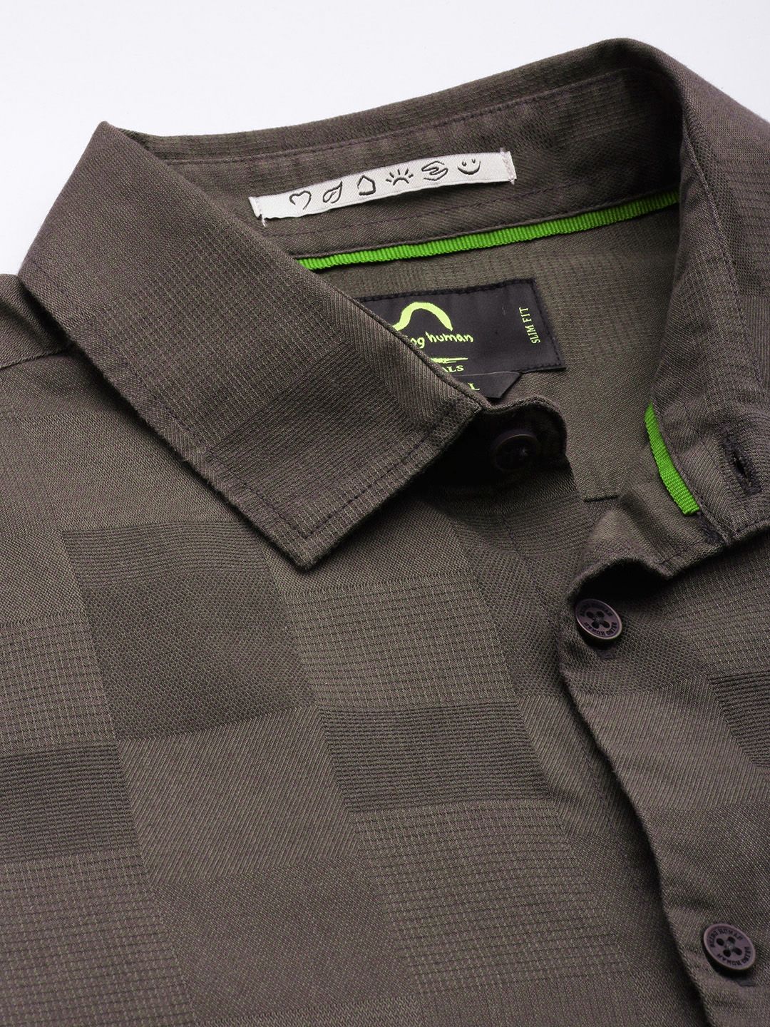 Being Human Slim Fit Self Checked Casual Shirt