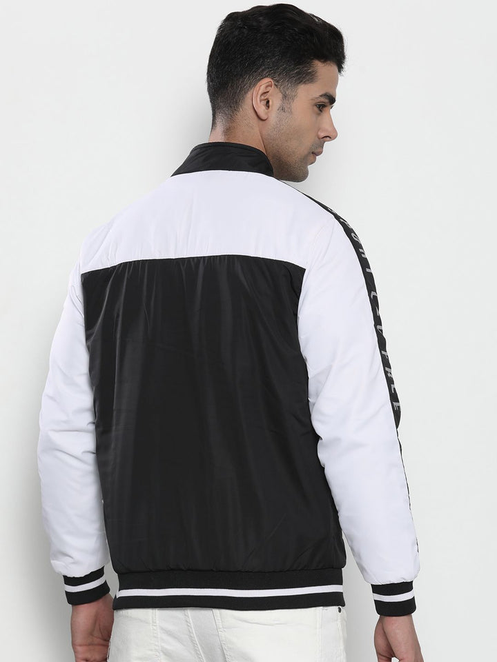The Indian Garage Co Men Slim Fit Colourblock Zip-Front Bomber Jacket