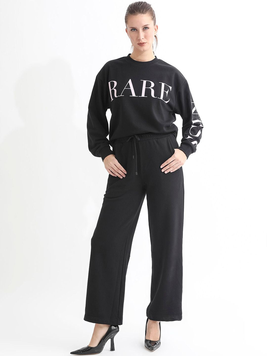 RAREISM Women Mid Rise Slim Fit Cotton Track Pants