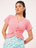 DressBerry Cute & Cuddly Twisted Cinched Waist Top