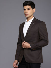 Raymond Notched Lapel Single Breasted Contemporary Fit Self Design Formal Blazers