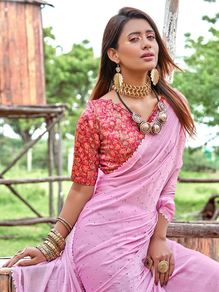 Saree mall Embellished Poly Chiffon Sarees