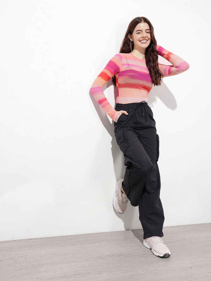 DressBerry Dreamscapes Candy Stripes Sheer Sensation Top