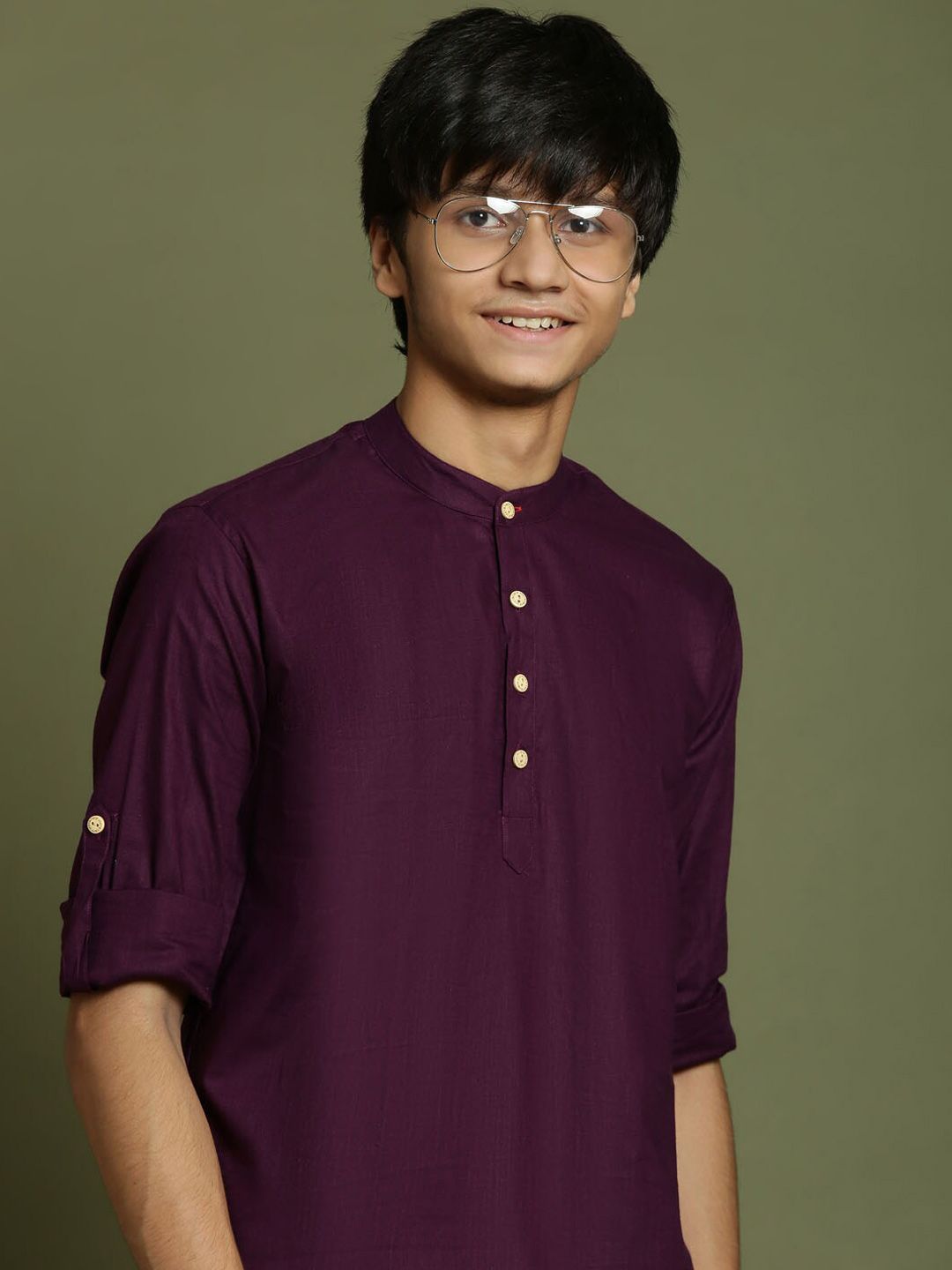 VASTRAMAY Boys Band Collar Kurta