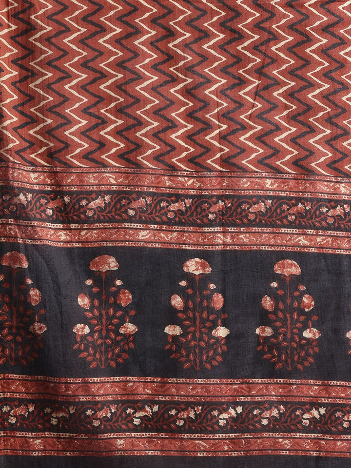 Indo Era Ethnic Motifs Printed Pure Cotton Kurta With Trousers & Dupatta