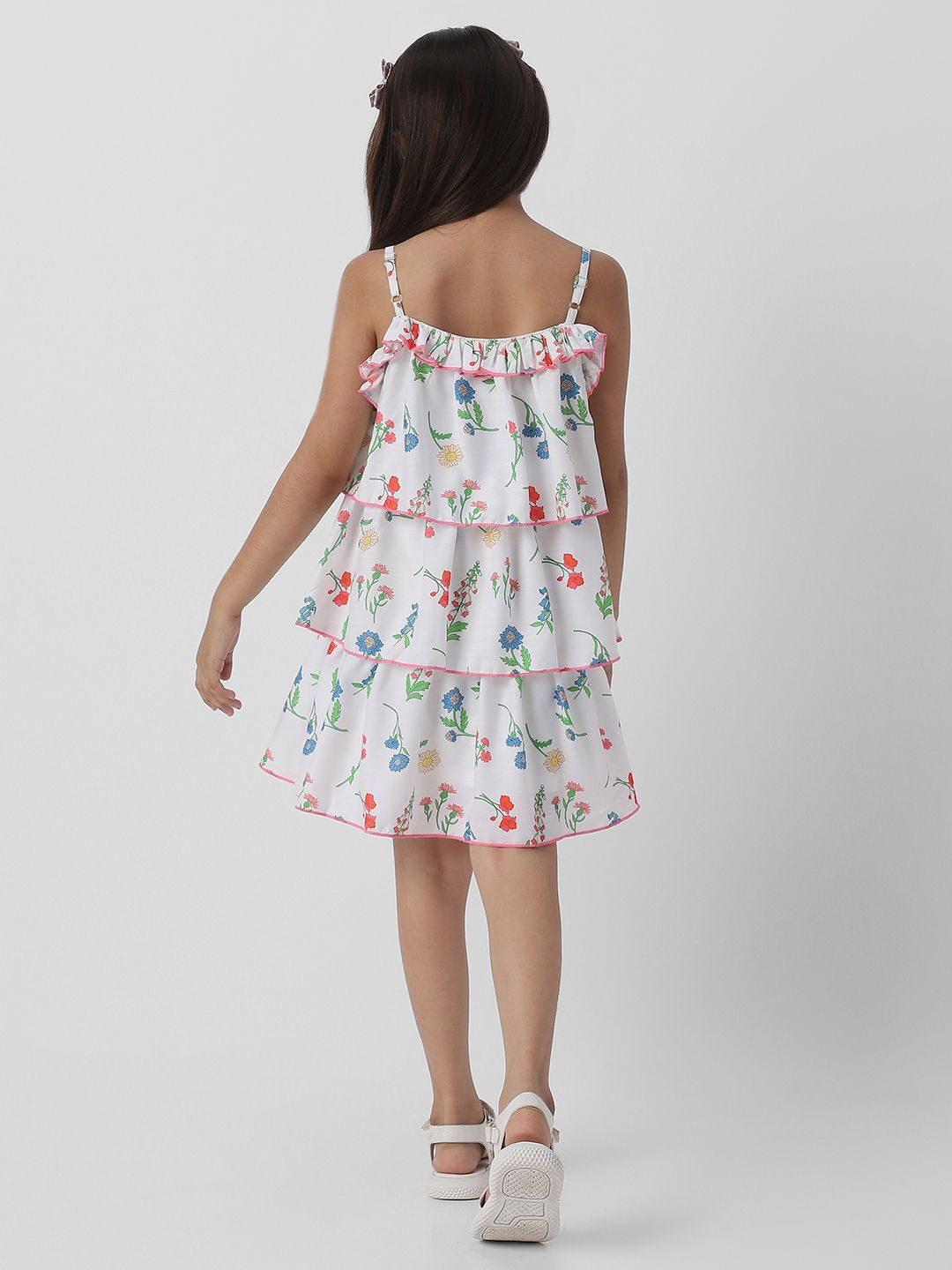 Nauti Nati Girls Floral Print Layered A-Line Dress