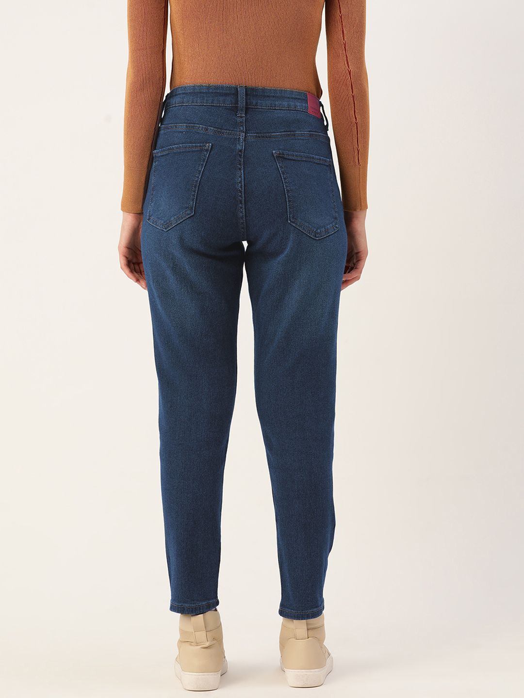 DressBerry Women Navy Blue High-Rise Light Fade Stretchable Jeans