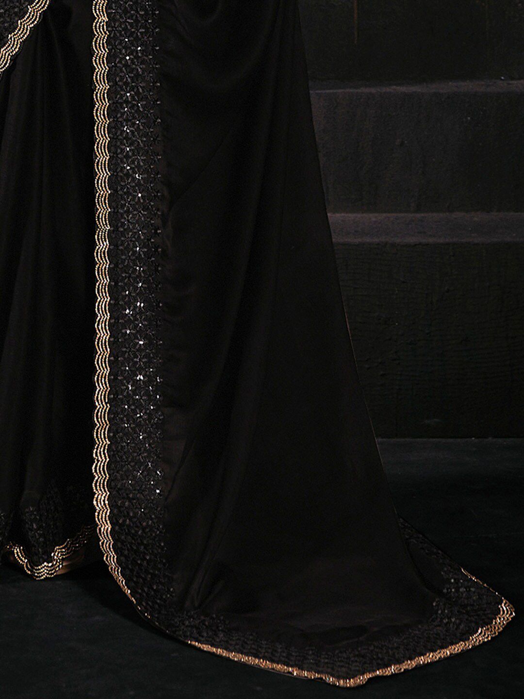 Saree mall Beads and Stones Poly Chiffon Sarees