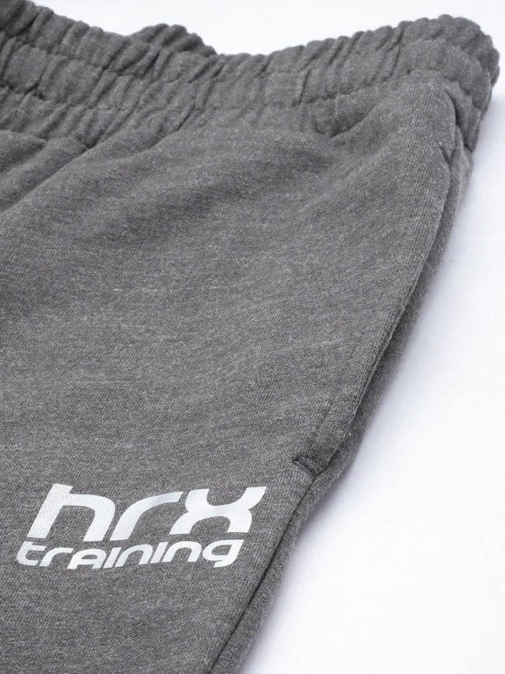 HRX By Hrithik Roshan Training Women Grey Anthra Melange Rapid-Dry Solid Track Pants