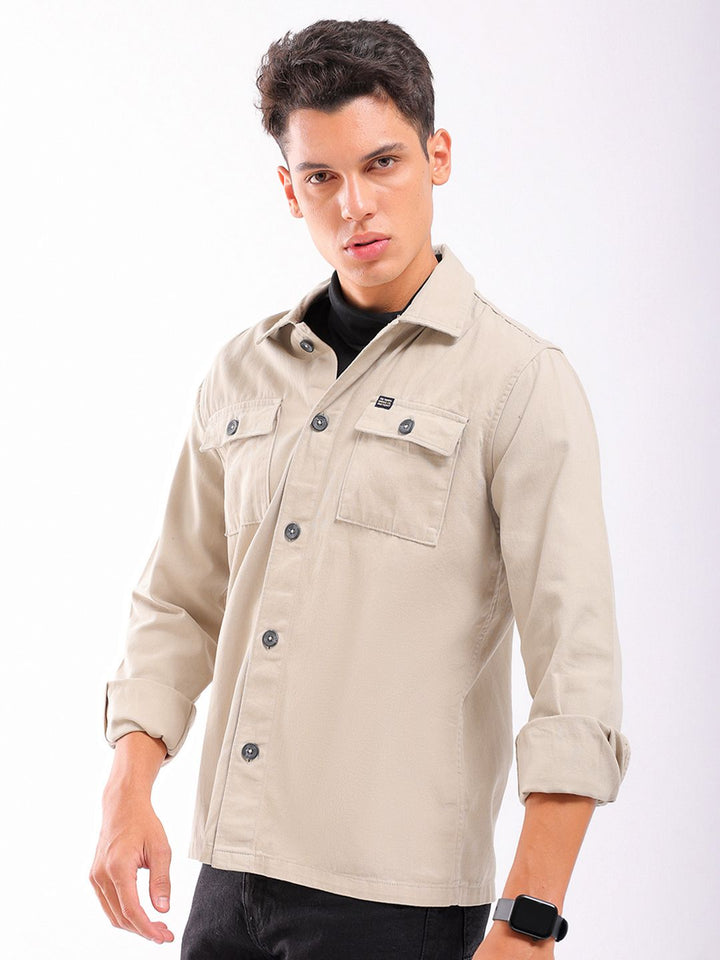 The Indian Garage Co Back Graphic Print Twill Slim Fit Pure Cotton Shirt