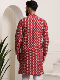SOJANYA Self Design Thread Work Mandarin Collar Kurta