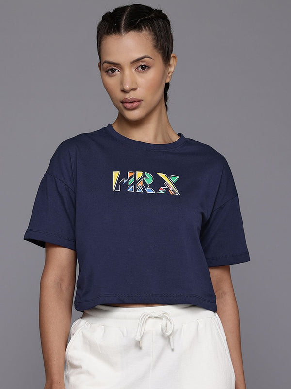 HRX by Hrithik Roshan Typography Printed Drop-Shoulder Sleeves Lifestyle T-shirt