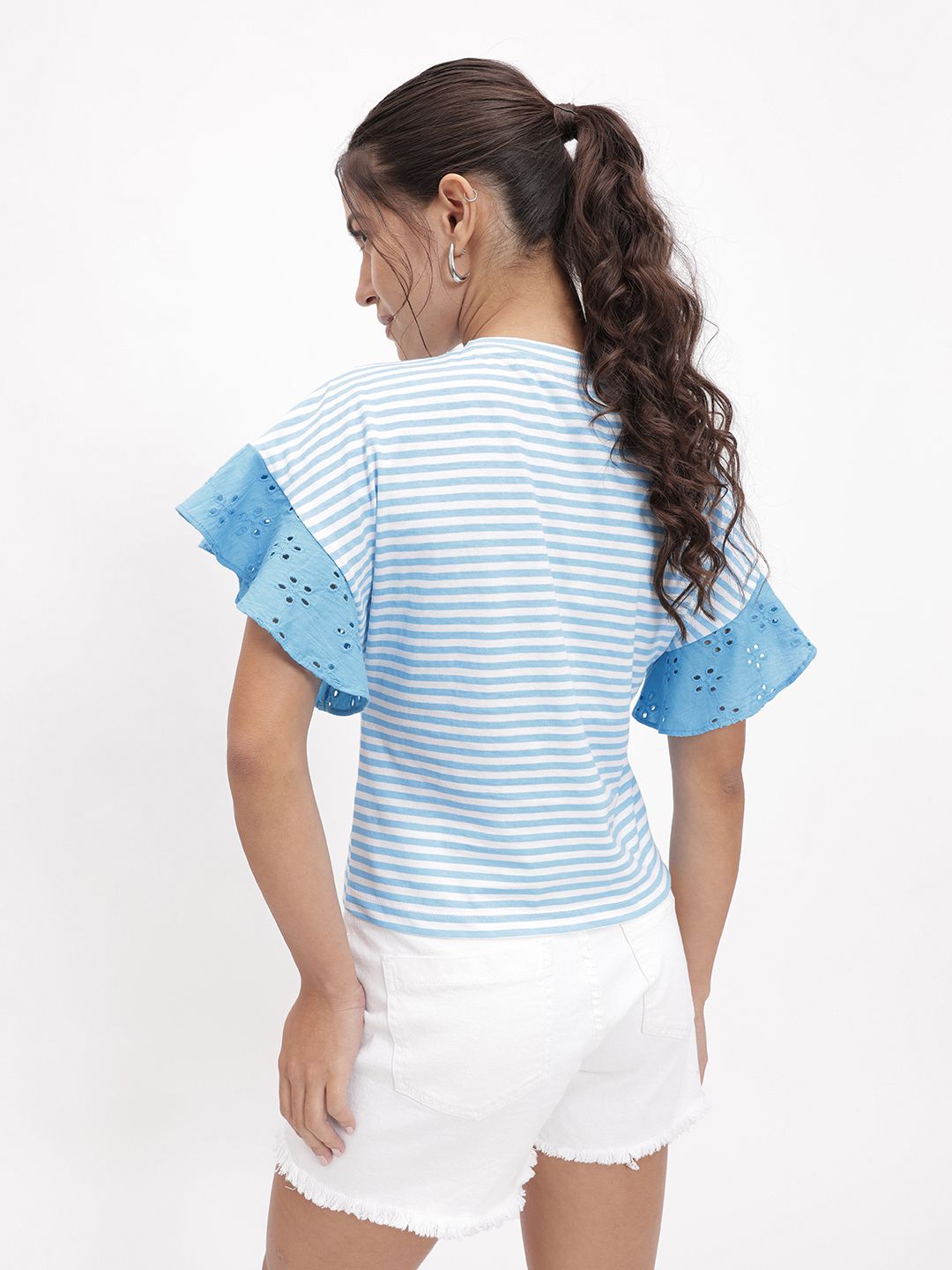 DressBerry Summer Stripe Schiffli Show Top