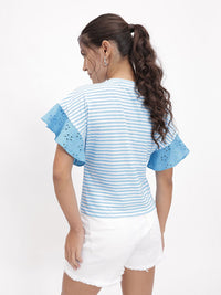 DressBerry Summer Stripe Schiffli Show Top