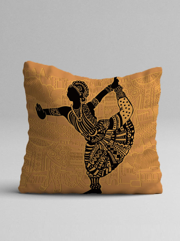 STITCHNEST Yellow & Purple Set of 5 Ethnic Motifs Square Cushion Covers