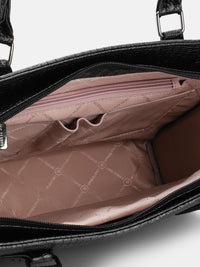 Lino Perros Women Croc Textured Structured Laptop Shoulder Bag