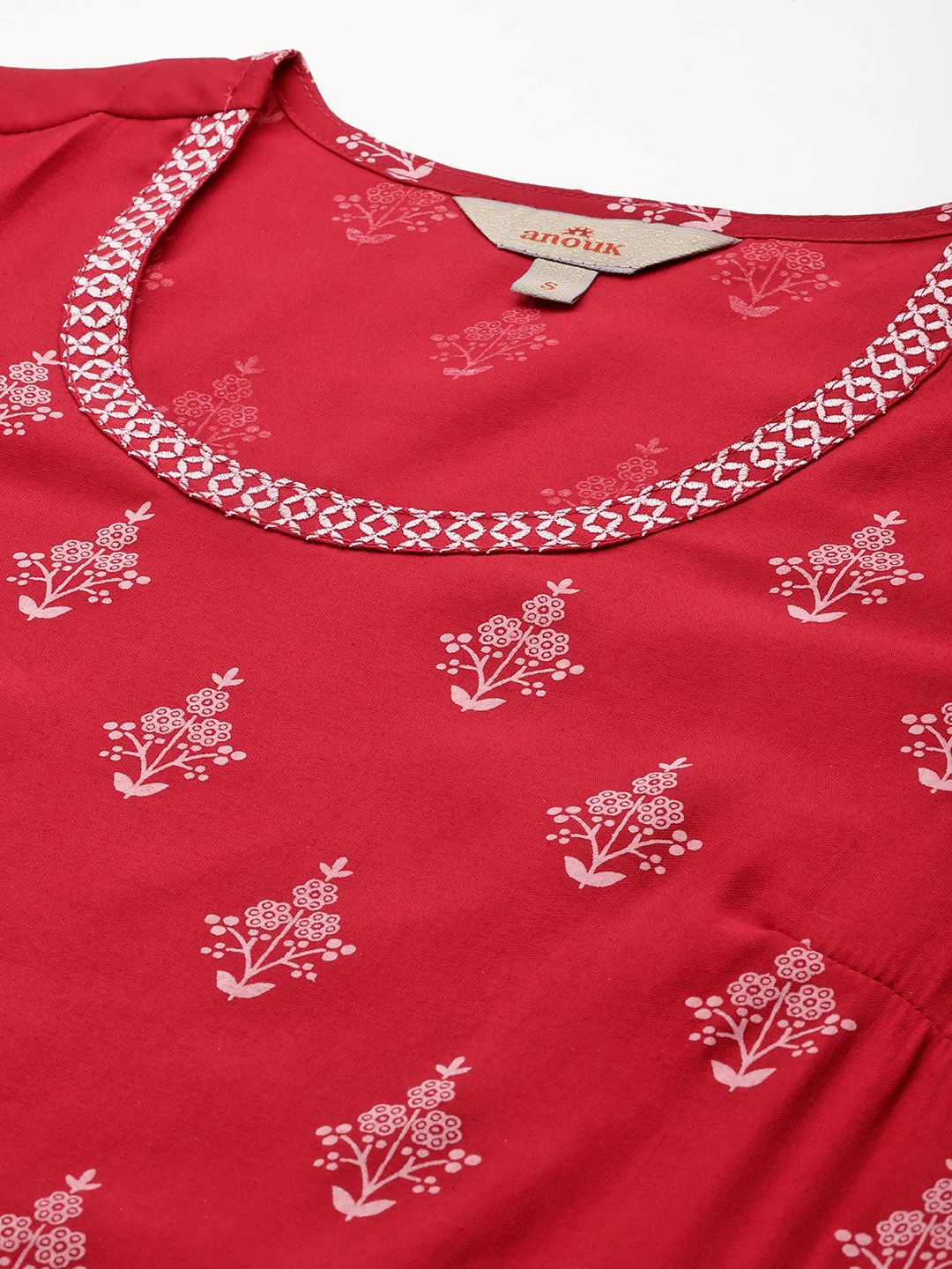 Anouk Floral Print Embroidered Kurta