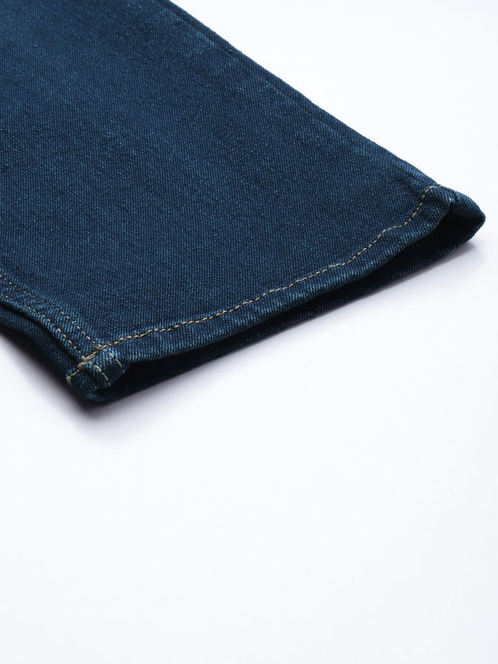 The Indian Garage Co Men Slim Fit Low Distress Light Fade Stretchable Jeans