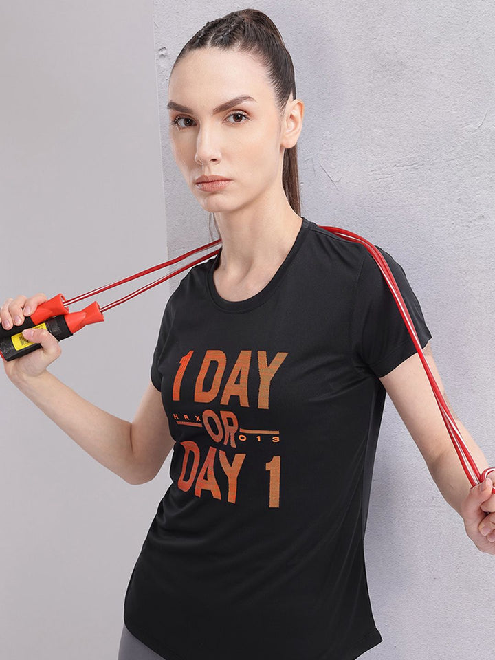 HRX by Hrithik Roshan Women Printed Rapid-Dry Training T-shirt