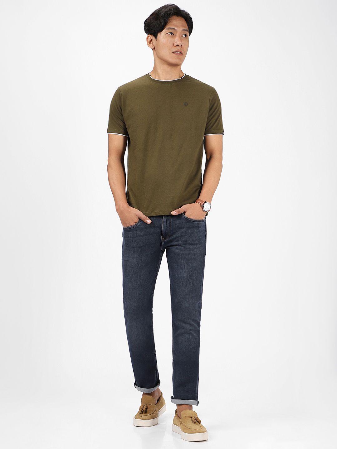 Urbano Fashion Round Neck Bio Finish Slim Fit Pure Cotton T-shirt
