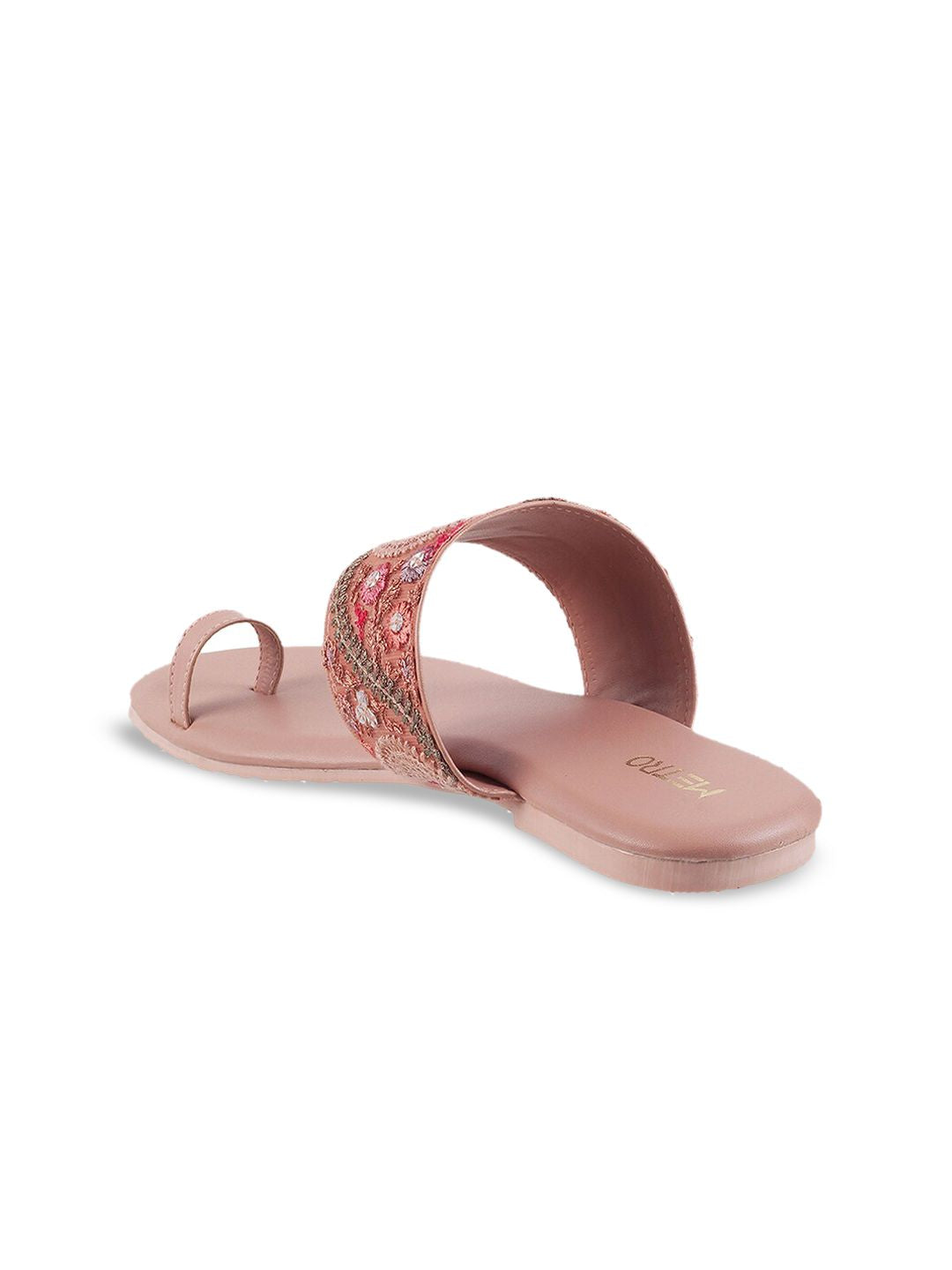Metro Women Peach-Coloured One Toe Flats