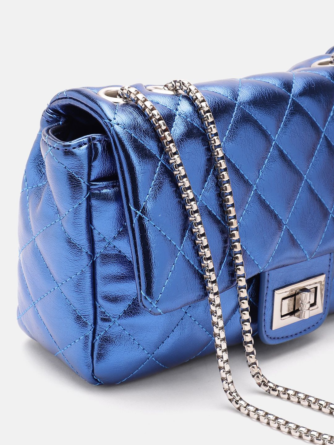 Lino Perros Structured Shoulder Bag with Quilted Detail