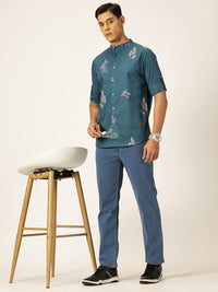 Thomas Scott Premium Slim Fit Floral Opaque Printed Cotton Casual Shirt