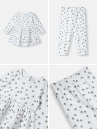 Nauti Nati Girls Printed Long Sleeves Pure Cotton Top With Trousers