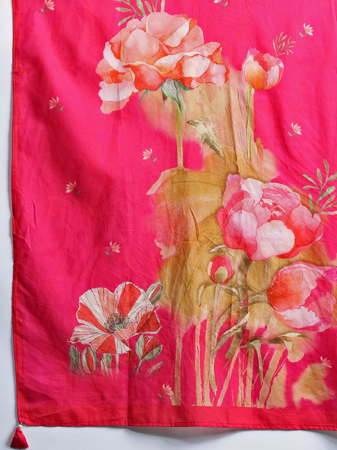 Indo Era Floral Printed Beads & Stones Pure Cotton Kurta With Trousers & Dupatta
