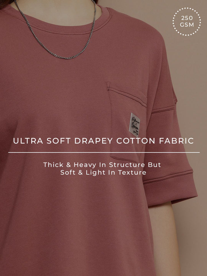 Difference of Opinion Women Oversized Drop Shoulder Ultra Soft Drapey Cotton T-Shirt