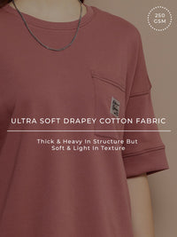Difference of Opinion Women Oversized Drop Shoulder Ultra Soft Drapey Cotton T-Shirt