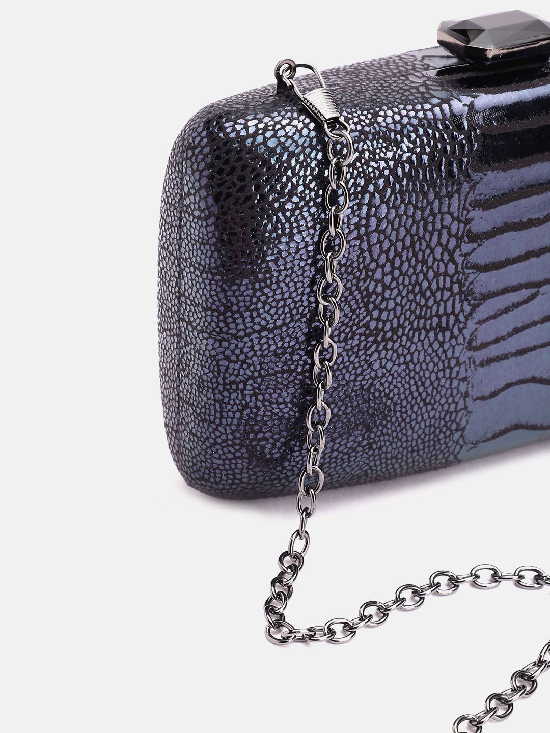 Lino Perros Snake Skin Textured Box Clutch