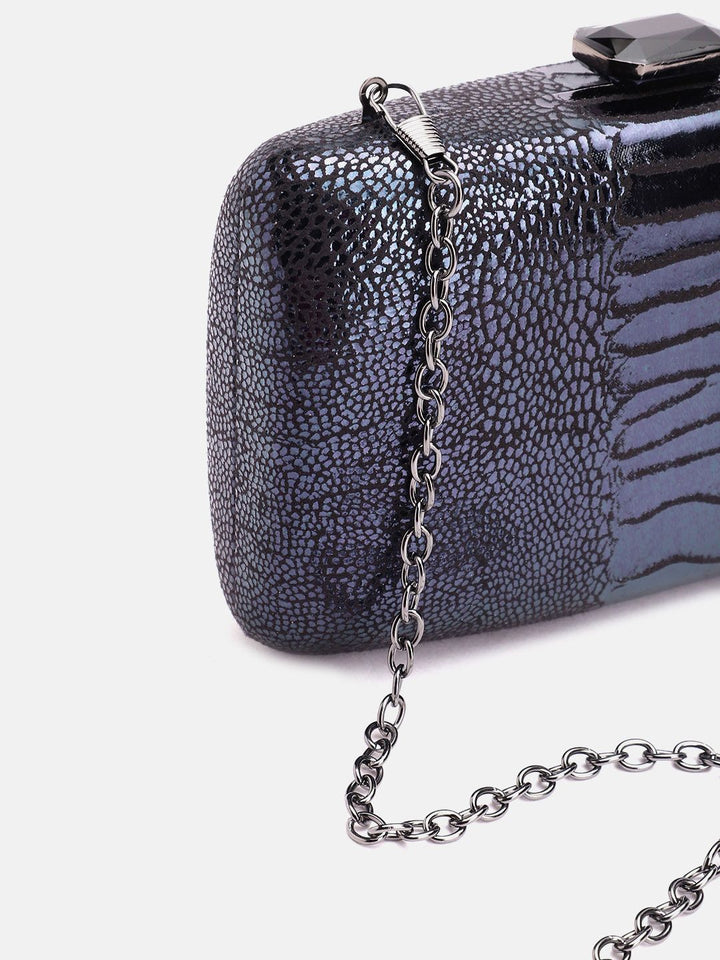 Lino Perros Snake Skin Textured Box Clutch