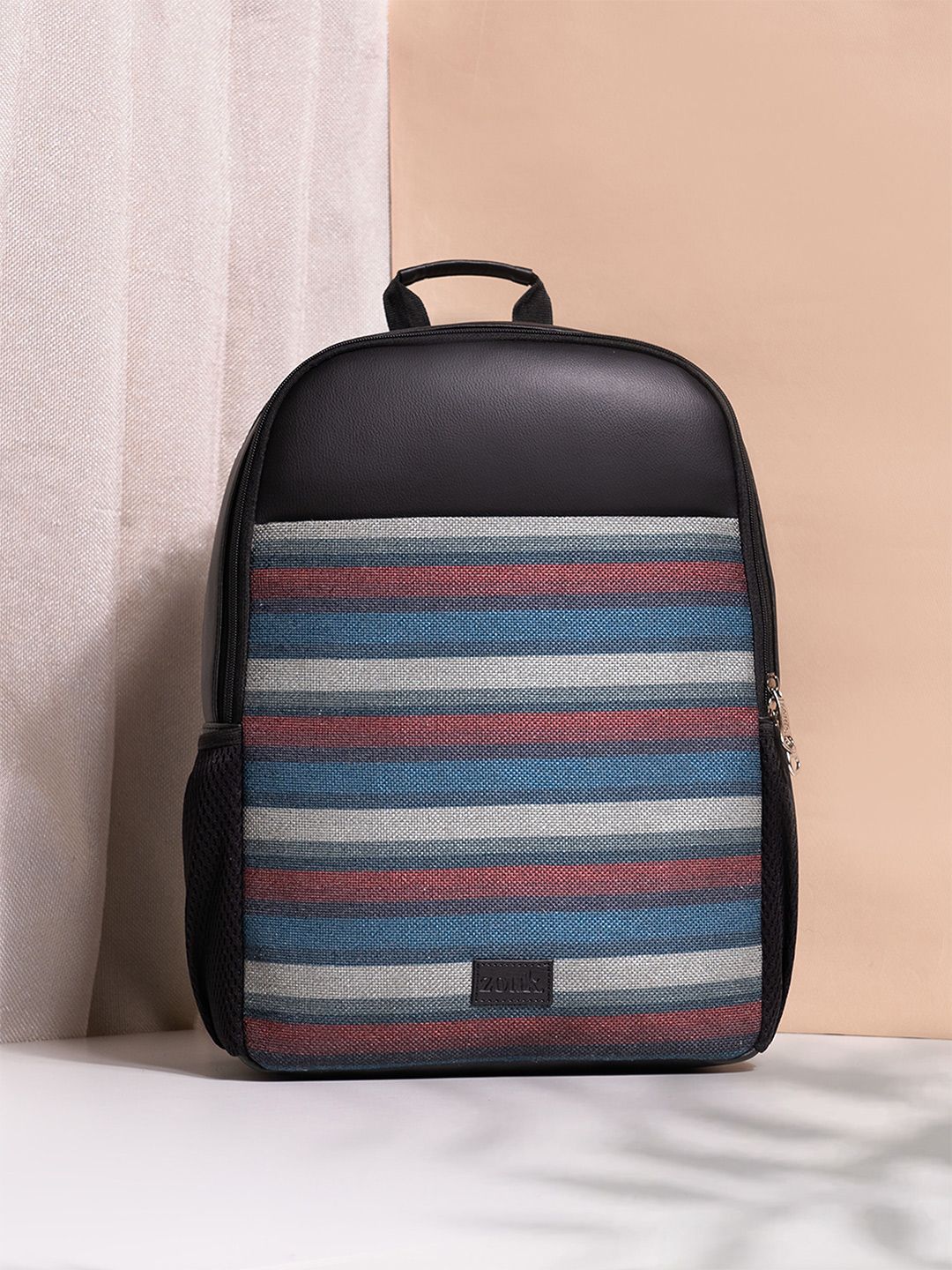 ZOUK Mysore Mosaic Striped Backpack with Compression Straps - 16 L