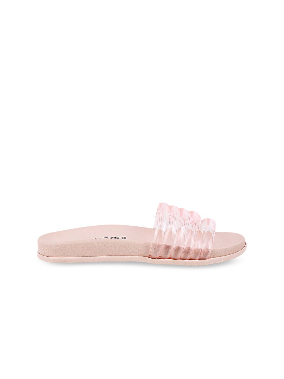 Mochi Women Pink Open Toe Flats