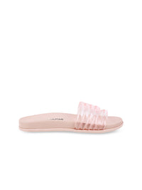 Mochi Women Pink Open Toe Flats