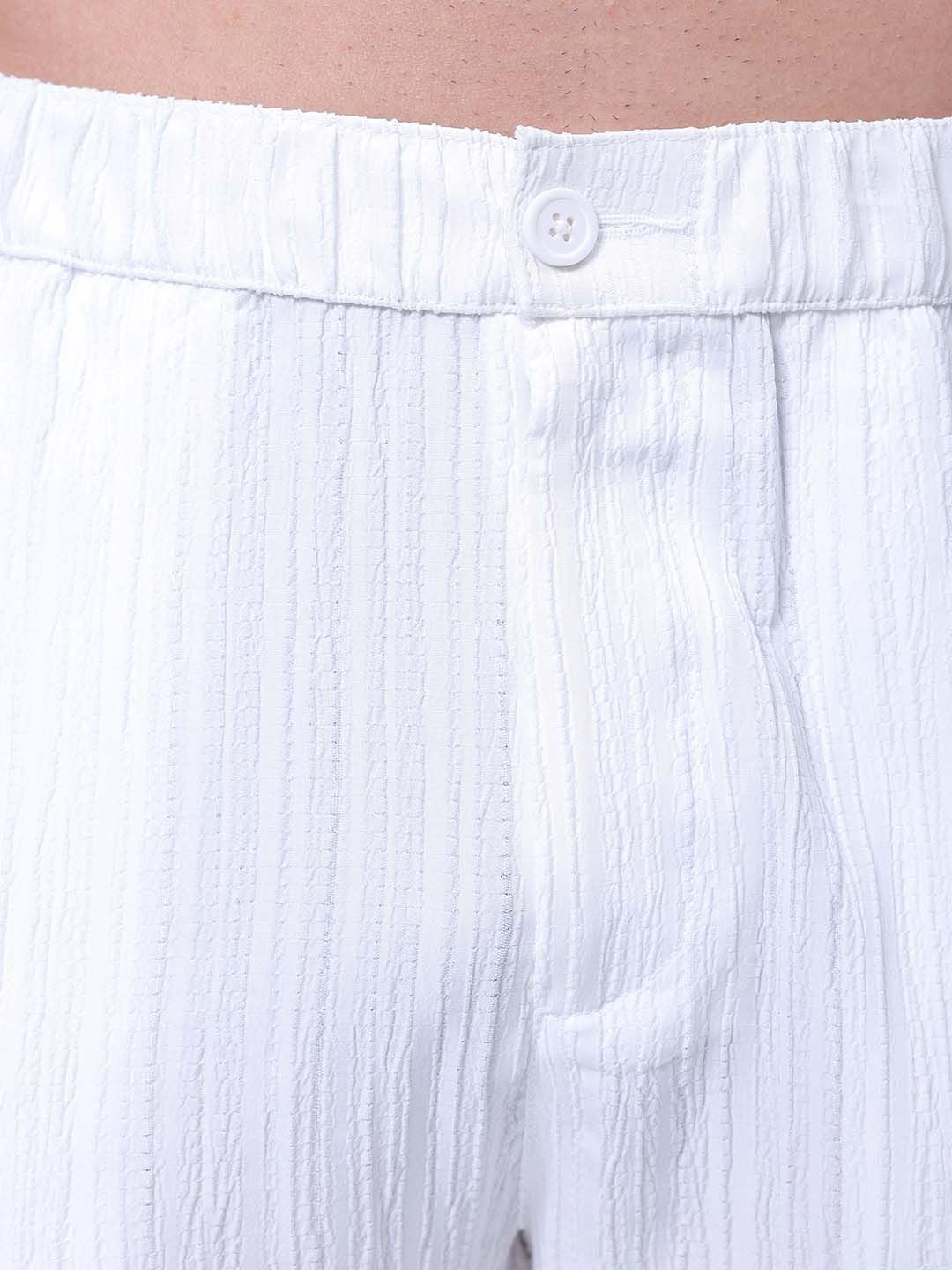 The Indian Garage Co Men Textured Loose Fit Mid-Rise Regular Trousers