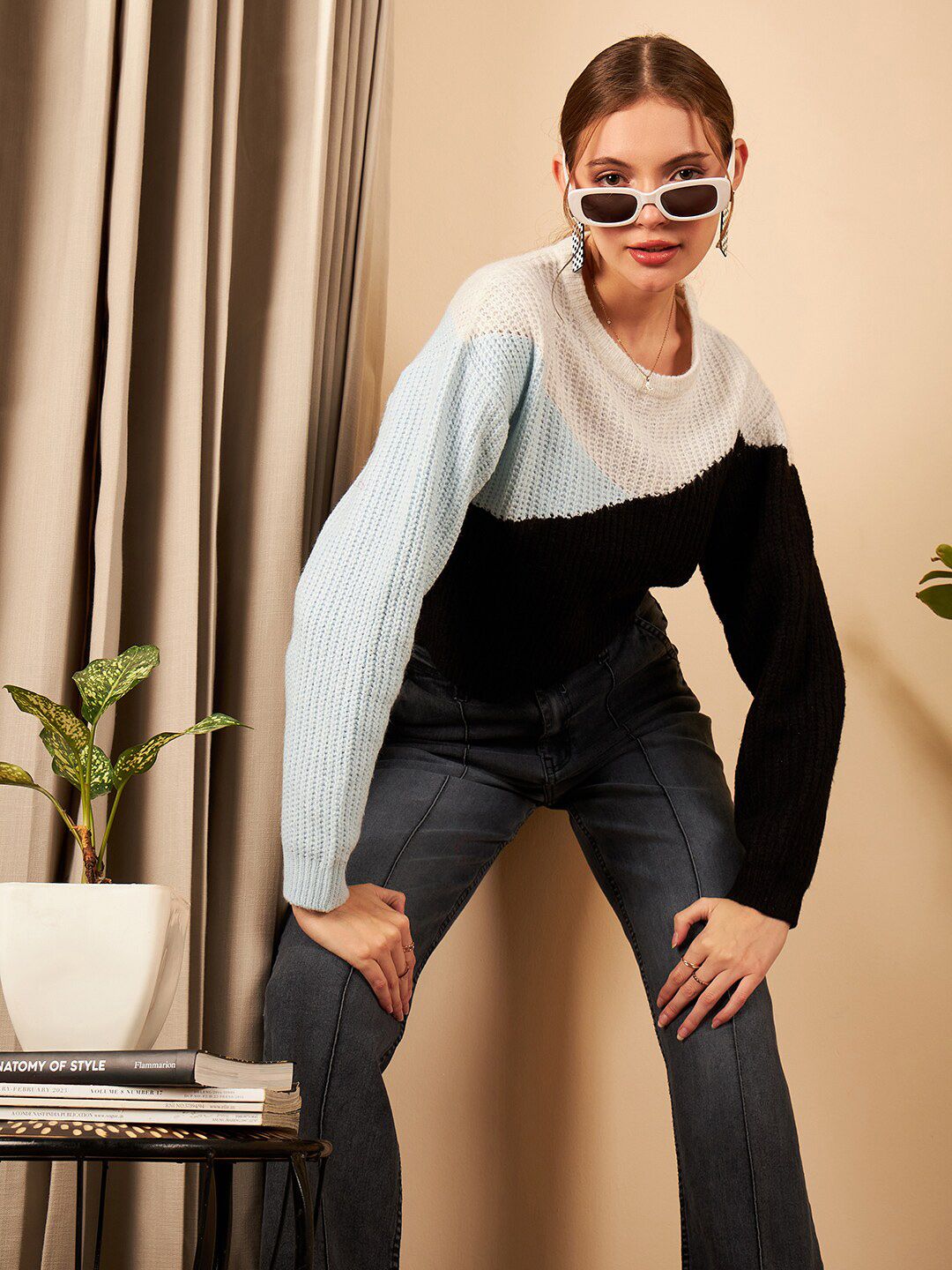 STREET 9 Colourblocked Acrylic Pullover