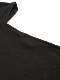 all about you Women Black Solid Square Neck Top
