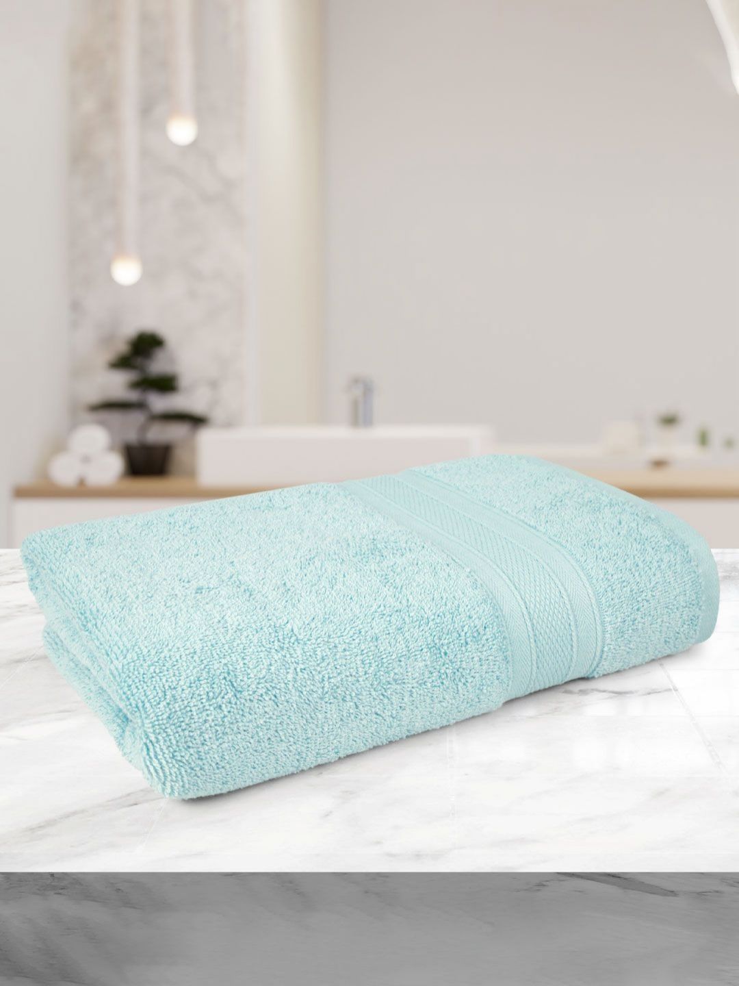 MYTRIDENT Blue Cotton 500 GSM Bath Towel