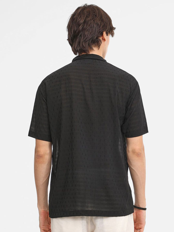 Campus Sutra Men Relaxed Fit Textured Casual Shirt