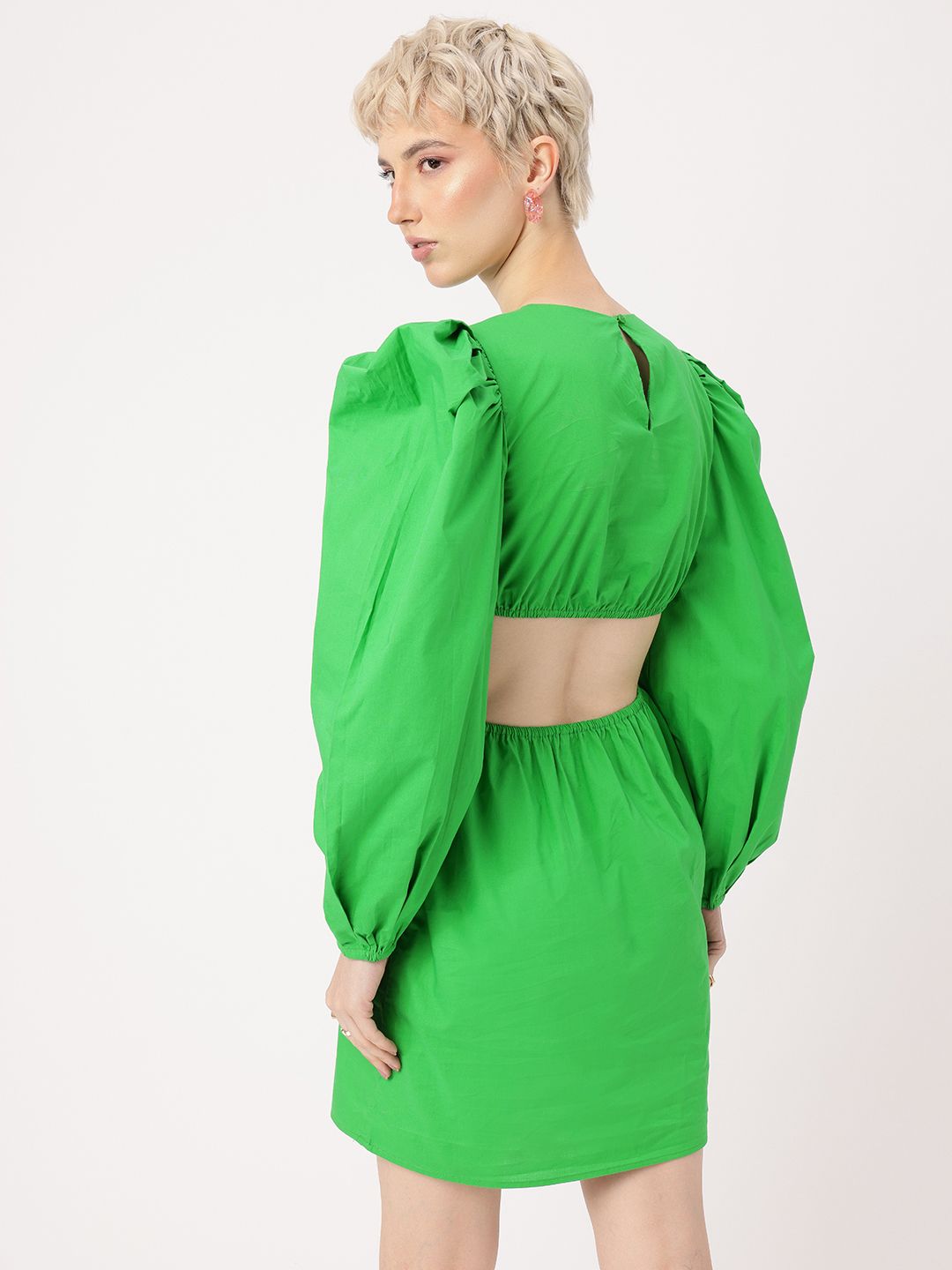 DressBerry Dare To Bare Power Shoulders Cut-Out Sheath Mini Dress